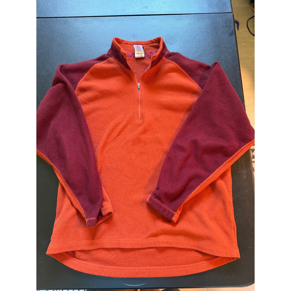 VTG Patagonia Capilene Men L Fleece 1/4 Zip Pullover Orange Burgundy 25250F5